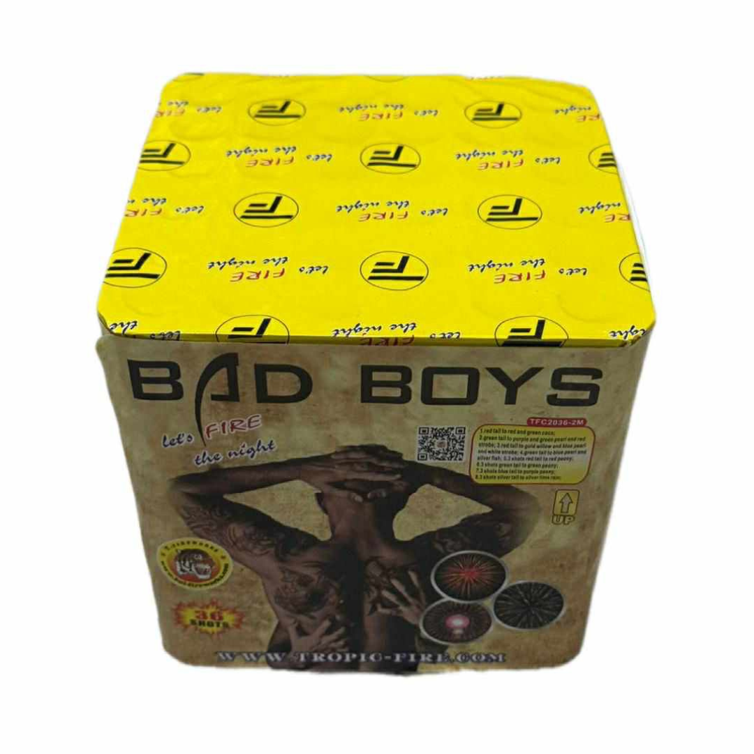 Baterie de artificii Bad Boys, 36 focuri, calibru 20
